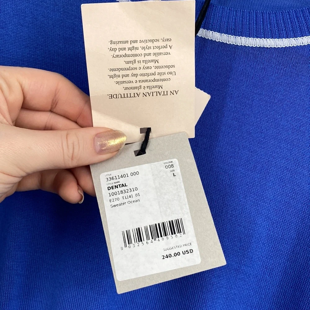 Marella Maglia Sweater Trikot Pull Over Jersey Sweater In Color Dental